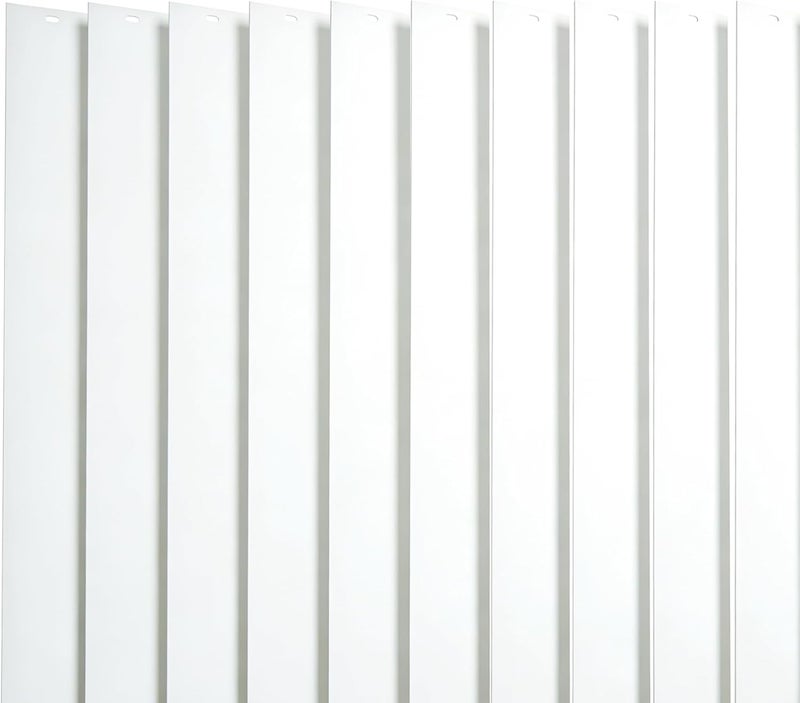 FTTIKI 82.5" x 3.5" White PVC Vertical Blind Replacement Slats Curved Smooth (10 Pack) - Image 1